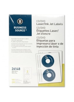 Round label, 4.62" Diameter - Circle - Inkjet, Laser - White - 100 / Pack - bsn26148